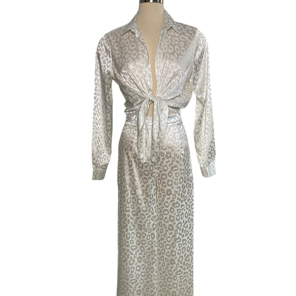 White Leopard Jacquard Matching Set – Size 2